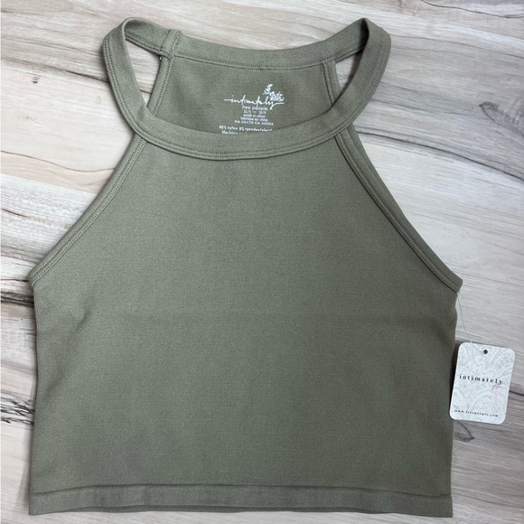 Free People Tops - Free People Intimately Olive Green Form Fitting Crop Tank NWT